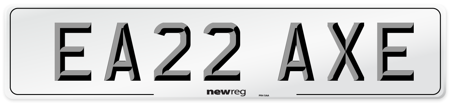 EA22 AXE Number Plate from New Reg